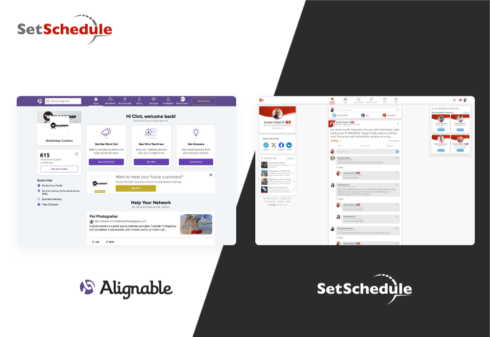 SetSchedule vs Alignable: Real Estate Networking Face-Off | SetSchedule