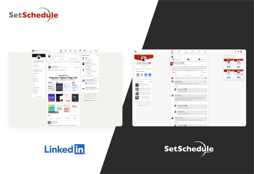 SetSchedule vs LinkedIn: Real Estate Pros' Comparison | SetSchedule